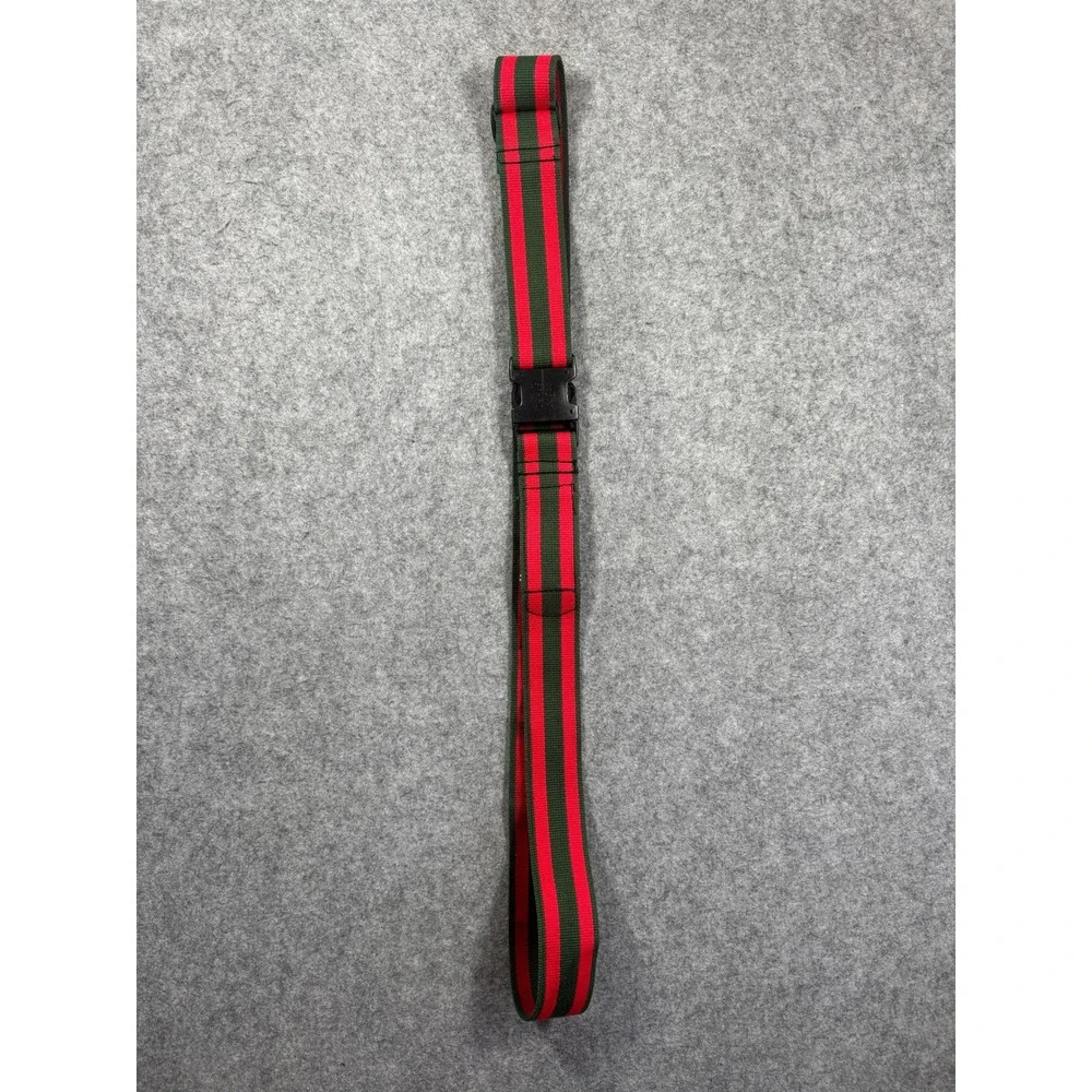 Echolac Unisex Vintage Luggage Strap OS Red Green Striped Webbing Buckle ID Tag